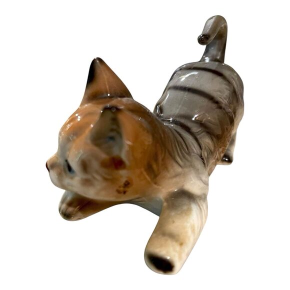 Charming Vintage 1980's Andrea By Sadek Ceramic/Porcelain Tabby Kitten Figurine - Picture 3 of 11